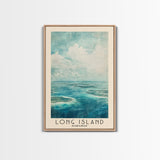 Long Island, Bahamas Watercolor Beach Print, Vacation Gift, Bahamas Wall Art, Framed Canvas Print, Framed Beach Painting