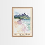 Luskentyre Beach, Scotland Watercolor Beach Print, Vacation Gift, Scotland Wall Art, Framed Canvas Print, Framed Beach Painting