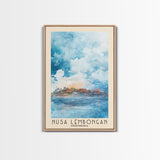 Nusa Lembongan, Indonesia Watercolor Print, Vacation Gift, Indonesia Wall Art, Beach Painting, Beach Decor, Large Wall Art, Wood Frame Art