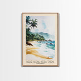 Parque Nacional Natural Tayrona, Colombia Watercolor Print, Vacation Gift, Colombia Wall Art, Beach Painting, Beach Decor, Large Wall Art, Wood Frame Art