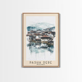 Pasha Dere, Bulgaria Watercolor Beach Print, Vacation Gift, Bulgaria Wall Art, Framed Canvas Print, Framed Beach Painting