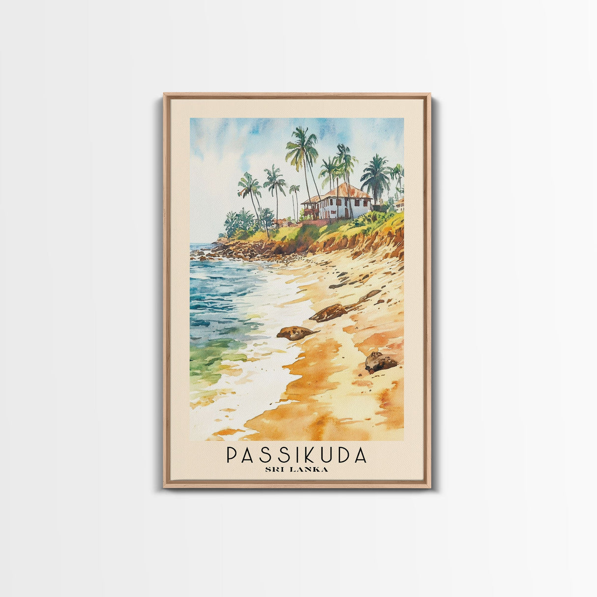 Passikuda, Sri Lanka Watercolor Beach Print, Vacation Gift, Sri Lanka Wall Art, Beach Painting, Beach Decor, Beach Painting