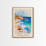 Playa Azul, Cuba Watercolor Beach Print, Vacation Gift, Cuba Wall Art, Beach Painting, Beach Decor, Beach Painting