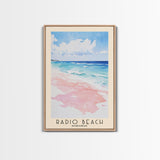 Radio Beach, Bahamas Watercolor Print, Vacation Gift, Bahamas Wall Art, Beach Painting, Beach Decor, Large Wall Art, Wood Frame Art