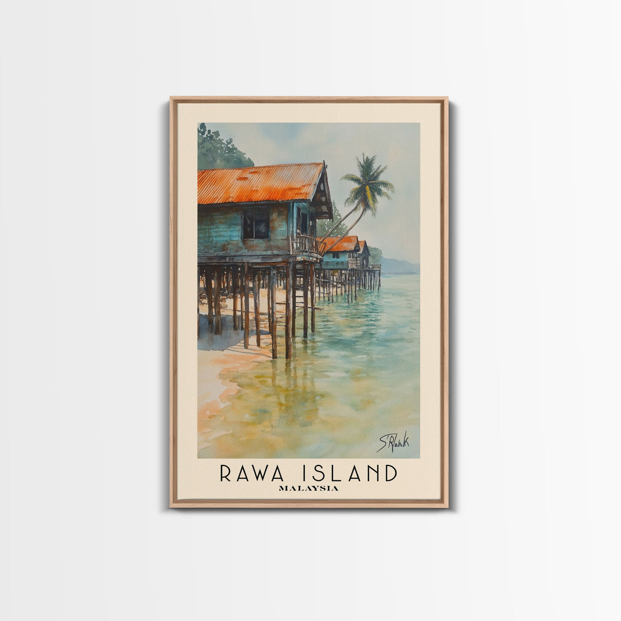 Rawa Island, Malaysia Watercolor Beach Print, Vacation Gift, Malaysia Wall Art, Beach Painting, Beach Decor, Beach Painting