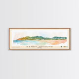 Sandy Ground, Anguila Watercolor Beach Print, Vacation Gift, Anguila Wall Art, Framed Canvas Print, Framed Beach Painting