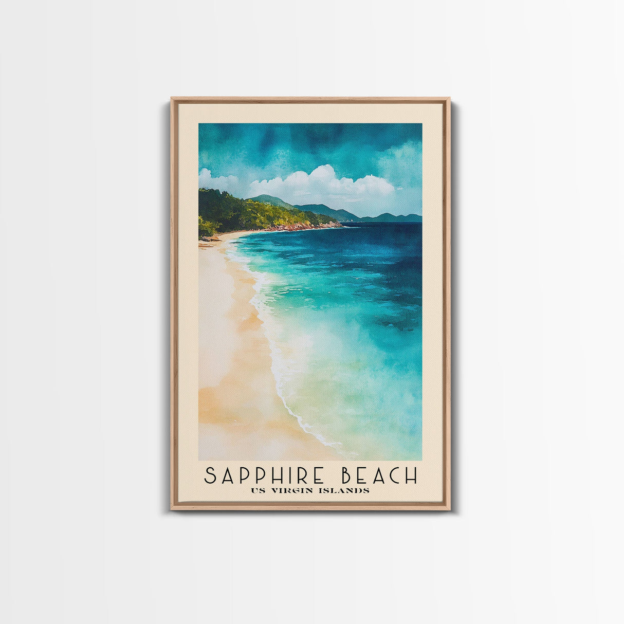 Sapphire Beach, US Virgin islands Watercolor Beach Print, Vacation Gift, US Virgin islands Wall Art, Beach Painting, Beach Decor, Beach Painting