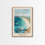 Siargao, Philippines Watercolor Print, Vacation Gift, Philippines Wall Art, Beach Painting, Beach Decor, Large Wall Art, Wood Frame Art