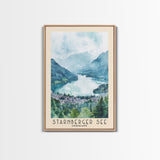 Starnberger See, Germany Watercolor Print, Vacation Gift, Germany Wall Art, Beach Painting, Beach Decor, Large Wall Art, Wood Frame Art