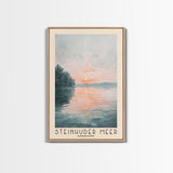 Steinhuder Meer, Germany Watercolor Beach Print, Vacation Gift, Germany Wall Art, Framed Canvas Print, Framed Beach Painting