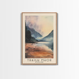 Traigh Mhor, Scotland Watercolor Beach Print, Vacation Gift, Scotland Wall Art, Framed Canvas Print, Framed Beach Painting