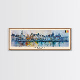 Aalst Belgium Travel Art, City Art, Framed Canvas Print or Metal Wall Art, Europe Travel Poster, Panoramic Wall Art, Extra Wide Wall Art