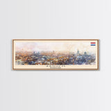 Arnhem Netherlands Wall Art, Panoramic Travel Poster, Panoramic Framed Canvas Print, City Wall Art, Wall Hanging Home Decor, Travel Art