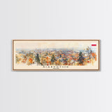 Bialystok Poland Panoramic Travel Poster, Framed Canvas Print or Metal Wall Art, Travel Art, Home Decor, Panoramic Painting, Midcentury Art