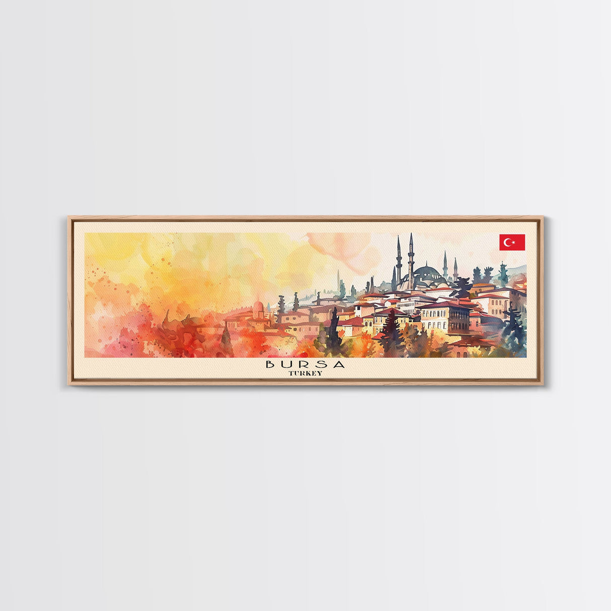 Bursa Turkey Travel Print Wall Art, Panoramic City Art, Travel Art, Wall Decor, Vacation Gift, Framed Canvas Print Or Metal Art