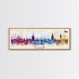 Plzen Czech Republic Wall Art, Panoramic Travel Poster, Panoramic Framed Canvas Print, City Wall Art, Wall Hanging Home Decor, Travel Art