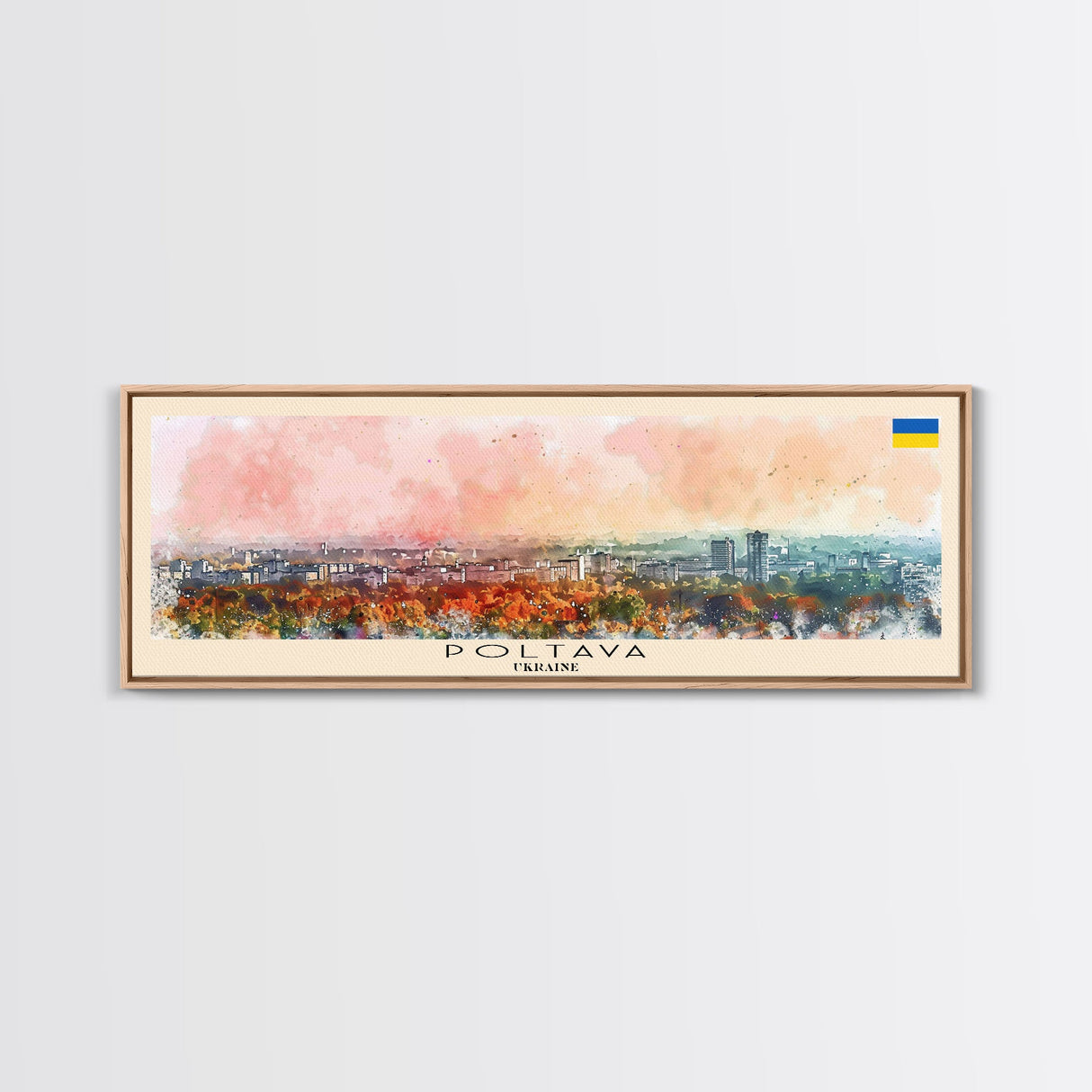 Poltava Ukraine Wall Art, Panoramic Travel Poster, Panoramic Framed Canvas Print, City Wall Art, Wall Hanging Home Decor, Travel Art