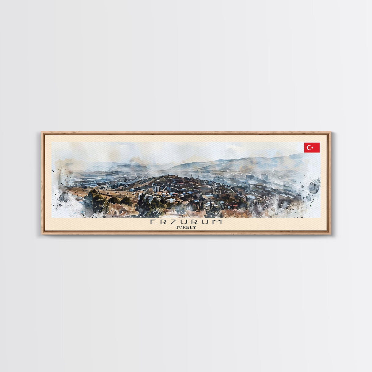 Erzurum Turkey Travel Print Wall Art, Panoramic City Art, Travel Art, Wall Decor, Vacation Gift, Framed Canvas Print Or Metal Art