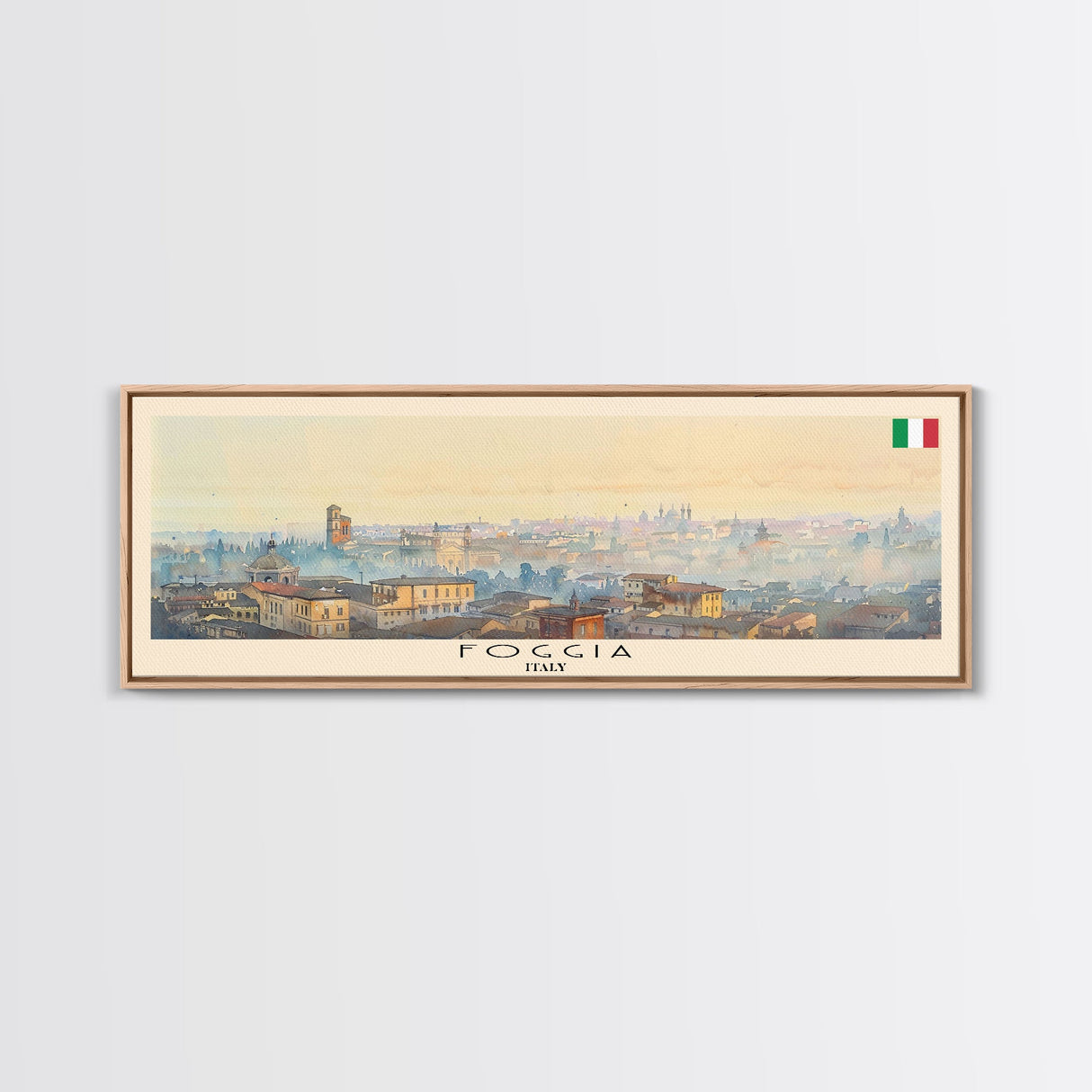 Foggia Italy Wall Art, Panoramic Travel Poster, Panoramic Framed Canvas Print, City Wall Art, Wall Hanging Home Decor, Travel Art