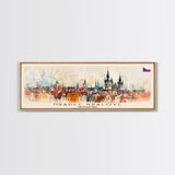 Hradec Czech Republic Travel Art, City Art, Framed Canvas Print or Metal Wall Art, Europe Travel Poster, Panoramic Wall Art, Extra Wide Wall Art