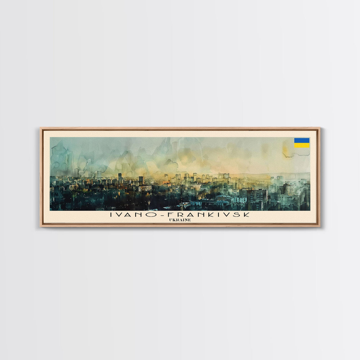 Ivano Frankivsk Travel Art, City Art, Framed Canvas Print or Metal Wall Art, Europe Travel Poster, Panoramic Wall Art, Extra Wide Wall Art