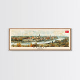 Kaunas Lithuania Travel Print Wall Art, Panoramic City Art, Travel Art, Wall Decor, Vacation Gift, Framed Canvas Print Or Metal Art