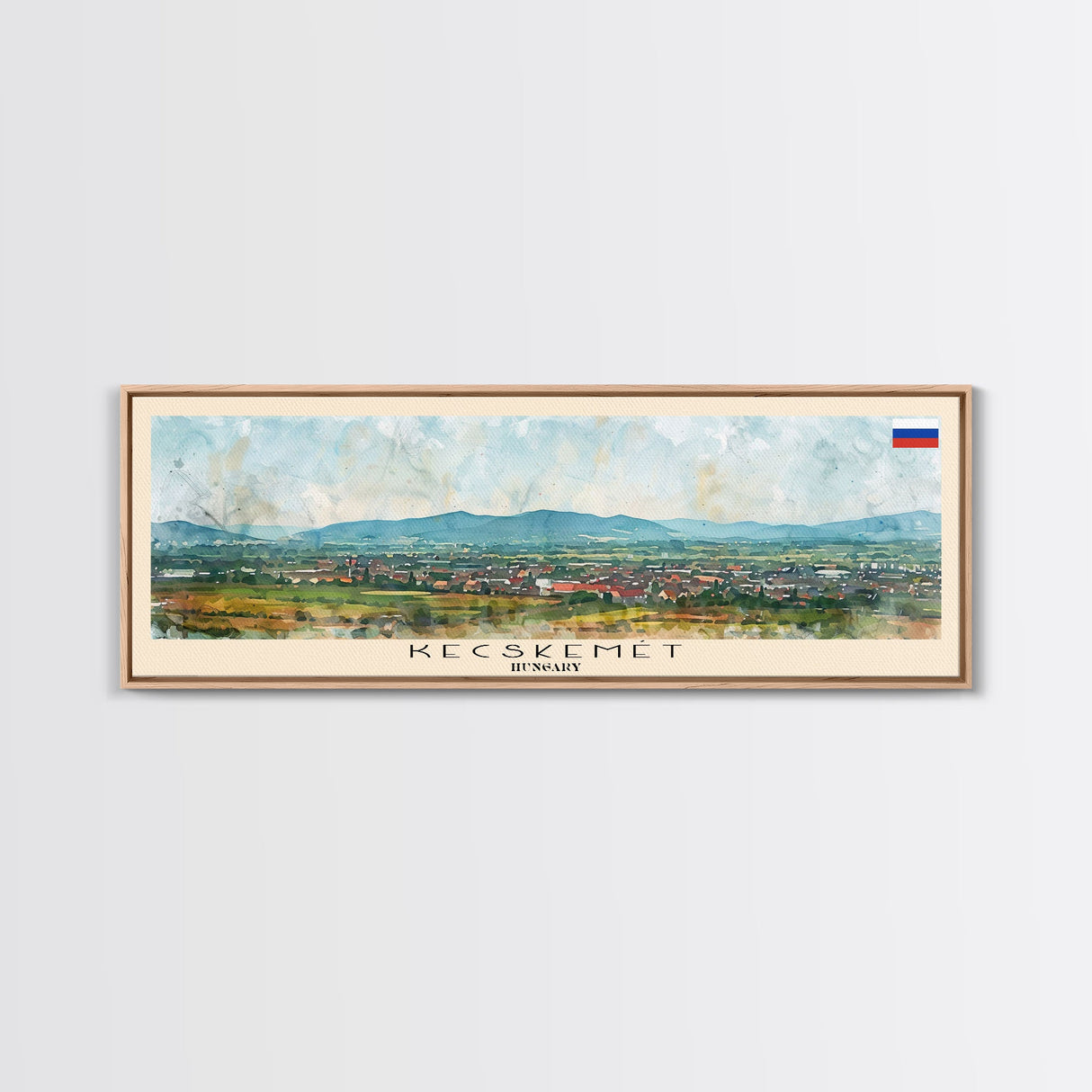 Kecskemet Hungary Wall Art, Panoramic Travel Poster, Panoramic Framed Canvas Print, City Wall Art, Wall Hanging Home Decor, Travel Art