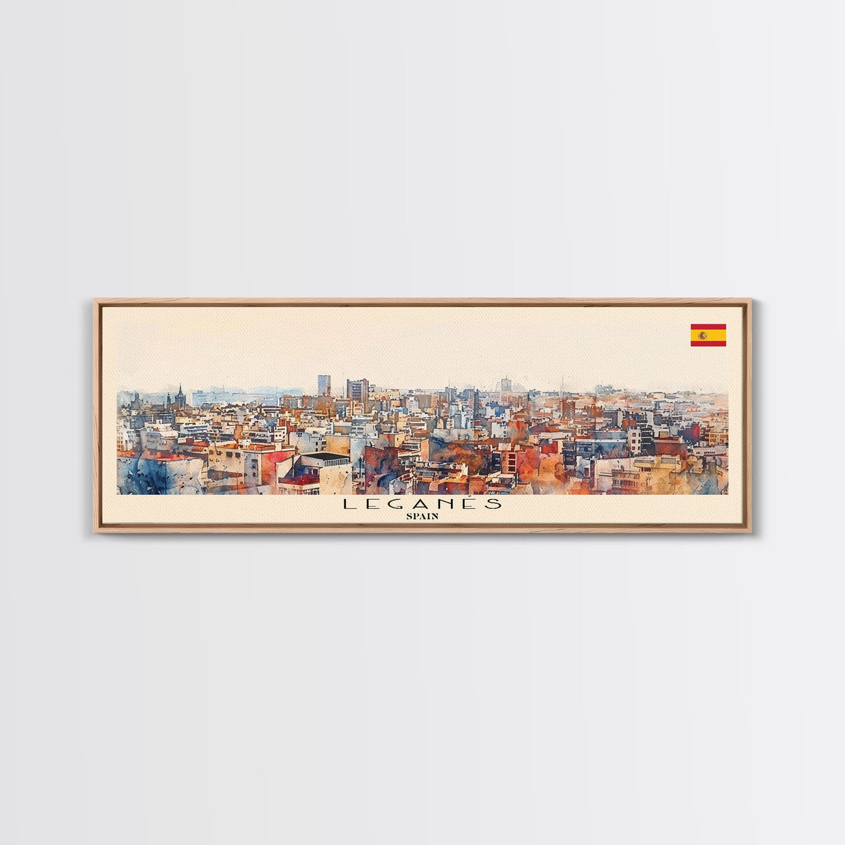 Leganes Spain Wall Art, Panoramic Travel Poster, Panoramic Framed Canvas Print, City Wall Art, Wall Hanging Home Decor, Travel Art