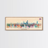 Leicester United Kingdom Travel Print Wall Art, Panoramic City Art, Travel Art, Wall Decor, Vacation Gift, Framed Canvas Print Or Metal Art