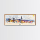 Leuven Belgium Wall Art, Panoramic Travel Poster, Panoramic Framed Canvas Print, City Wall Art, Wall Hanging Home Decor, Travel Art