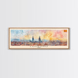 Logrońo Spain Travel Art, City Art, Framed Canvas Print or Metal Wall Art, Europe Travel Poster, Panoramic Wall Art, Extra Wide Wall Art