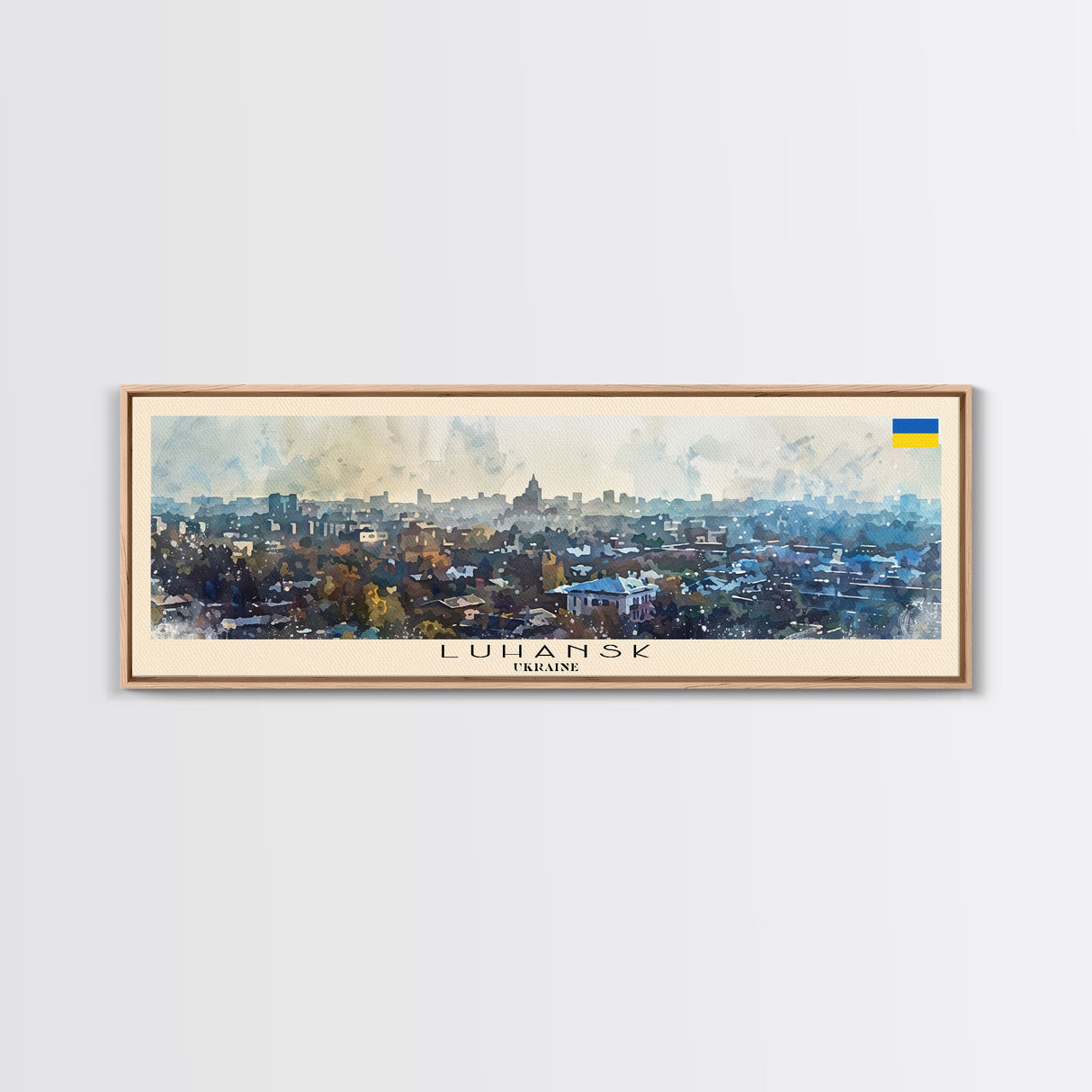 Luhansk Ukraine Wall Art, Panoramic Travel Poster, Panoramic Framed Canvas Print, City Wall Art, Wall Hanging Home Decor, Travel Art