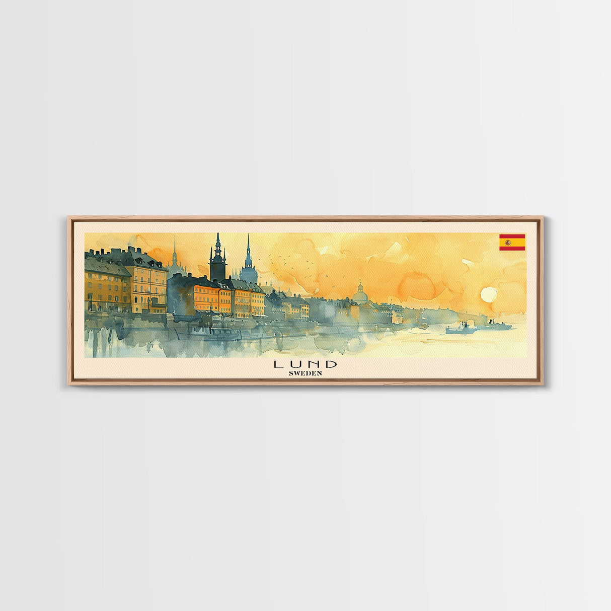 Lund Sweden Travel Print Wall Art, Panoramic City Art, Travel Art, Wall Decor, Vacation Gift, Framed Canvas Print Or Metal Art