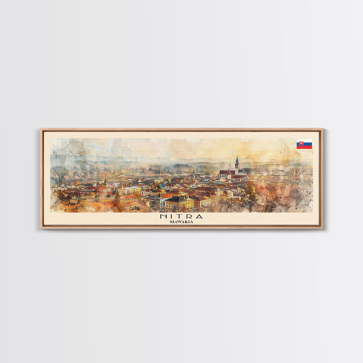 Nitra Slovakia Wall Art, Panoramic Travel Poster, Panoramic Framed Canvas Print, City Wall Art, Wall Hanging Home Decor, Travel Art