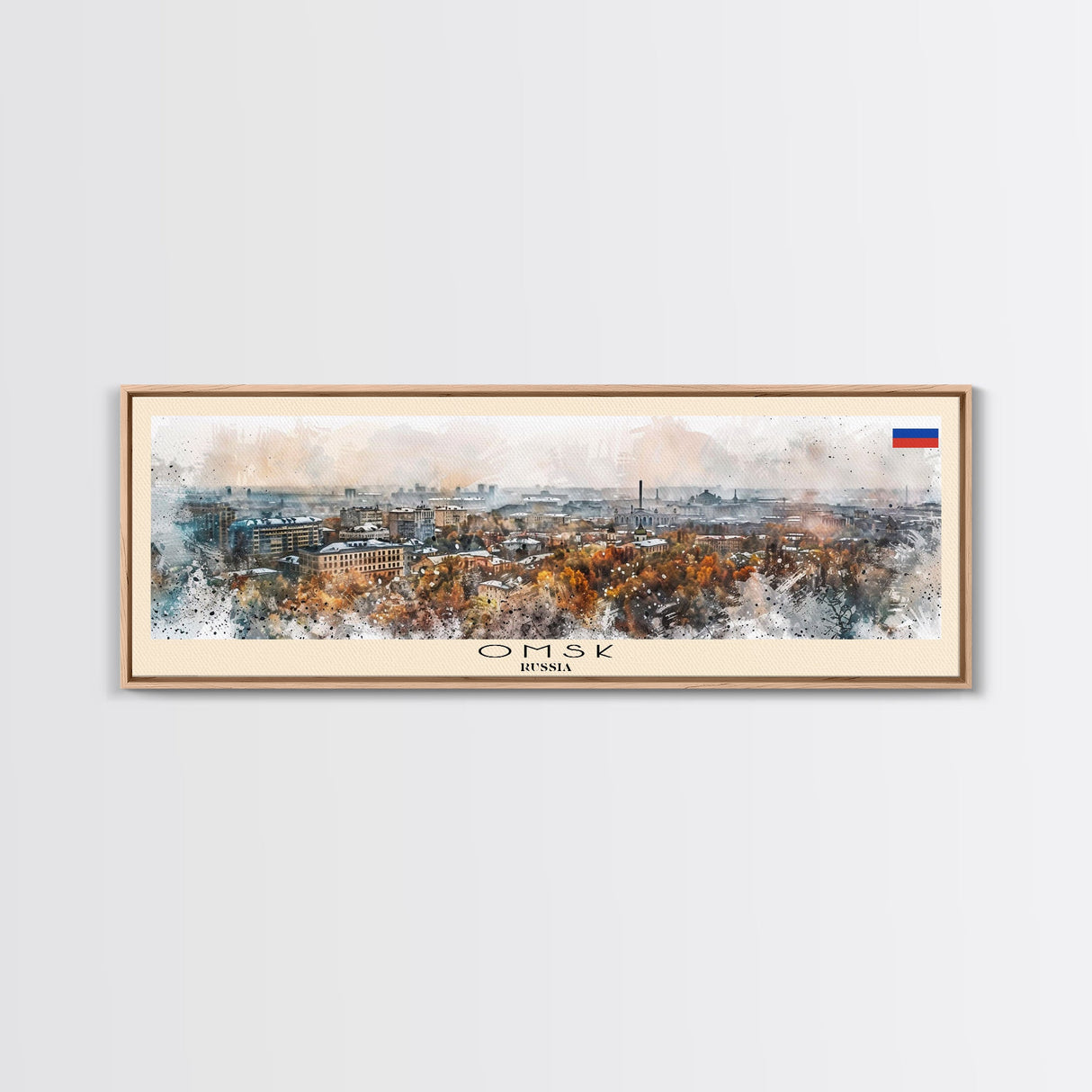 Omsk Russia Wall Art, Panoramic Travel Poster, Panoramic Framed Canvas Print, City Wall Art, Wall Hanging Home Decor, Travel Art