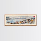 Oslo Norway Travel Art, City Art, Framed Canvas Print or Metal Wall Art, Europe Travel Poster, Panoramic Wall Art, Extra Wide Wall Art