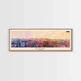 Rivne Ukraine Wall Art, Panoramic Travel Poster, Panoramic Framed Canvas Print, City Wall Art, Wall Hanging Home Decor, Travel Art