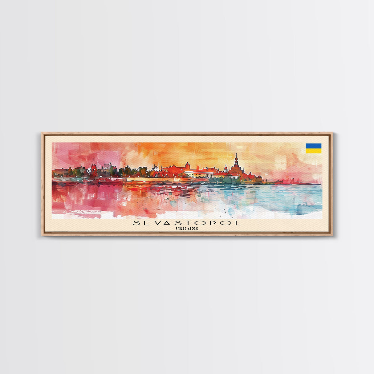 Sevastopol Ukraine Travel Art, City Art, Framed Canvas Print or Metal Wall Art, Europe Travel Poster, Panoramic Wall Art, Extra Wide Wall Art