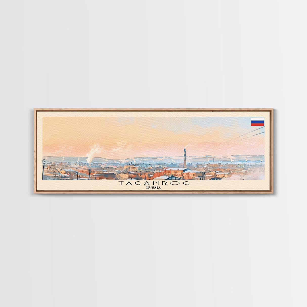 Taganrog Russia Travel Art, City Art, Framed Canvas Print or Metal Wall Art, Europe Travel Poster, Panoramic Wall Art, Extra Wide Wall Art