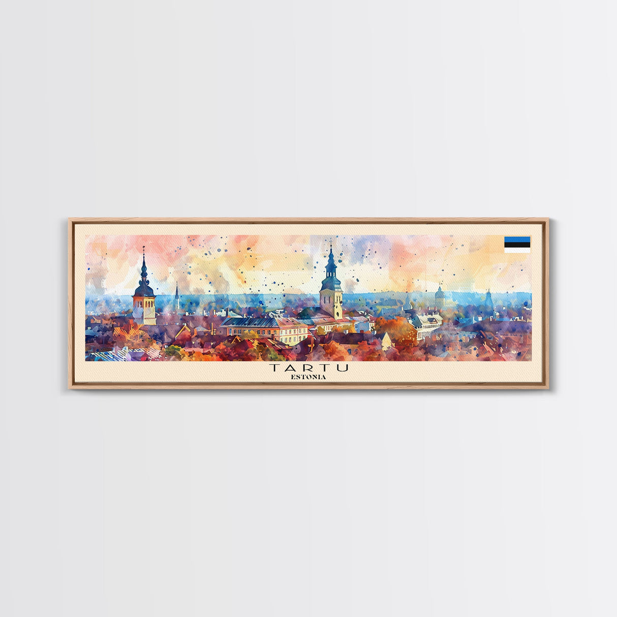 Tartu Estonia Wall Art, Panoramic Travel Poster, Panoramic Framed Canvas Print, City Wall Art, Wall Hanging Home Decor, Travel Art