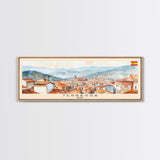 Terrassa Spain Wall Art, Panoramic Travel Poster, Panoramic Framed Canvas Print, City Wall Art, Wall Hanging Home Decor, Travel Art