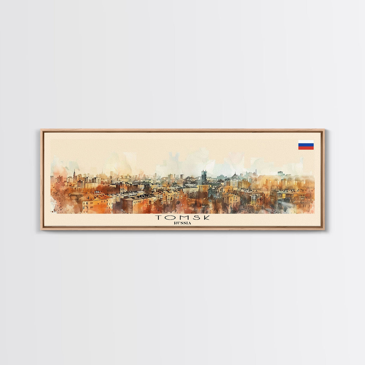 Tomsk Russia Wall Art, Panoramic Travel Poster, Panoramic Framed Canvas Print, City Wall Art, Wall Hanging Home Decor, Travel Art