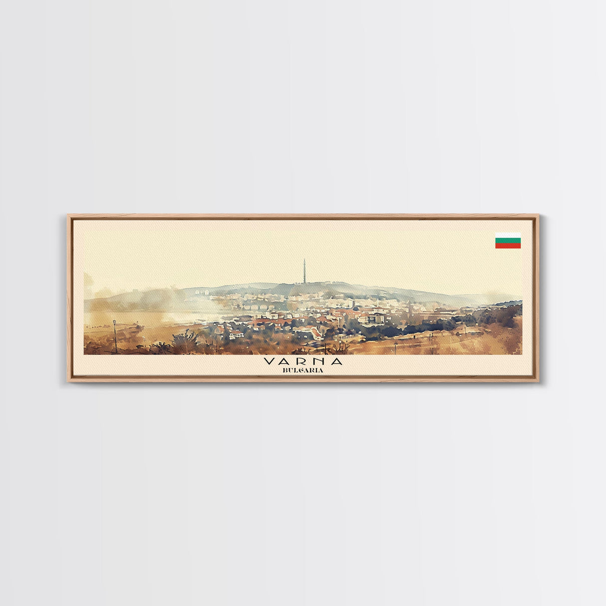 Varna Bulgaria Wall Art, Panoramic Travel Poster, Panoramic Framed Canvas Print, City Wall Art, Wall Hanging Home Decor, Travel Art