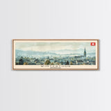 Winterthur Switzerland Travel Art, City Art, Framed Canvas Print or Metal Wall Art, Europe Travel Poster, Panoramic Wall Art, Extra Wide Wall Art