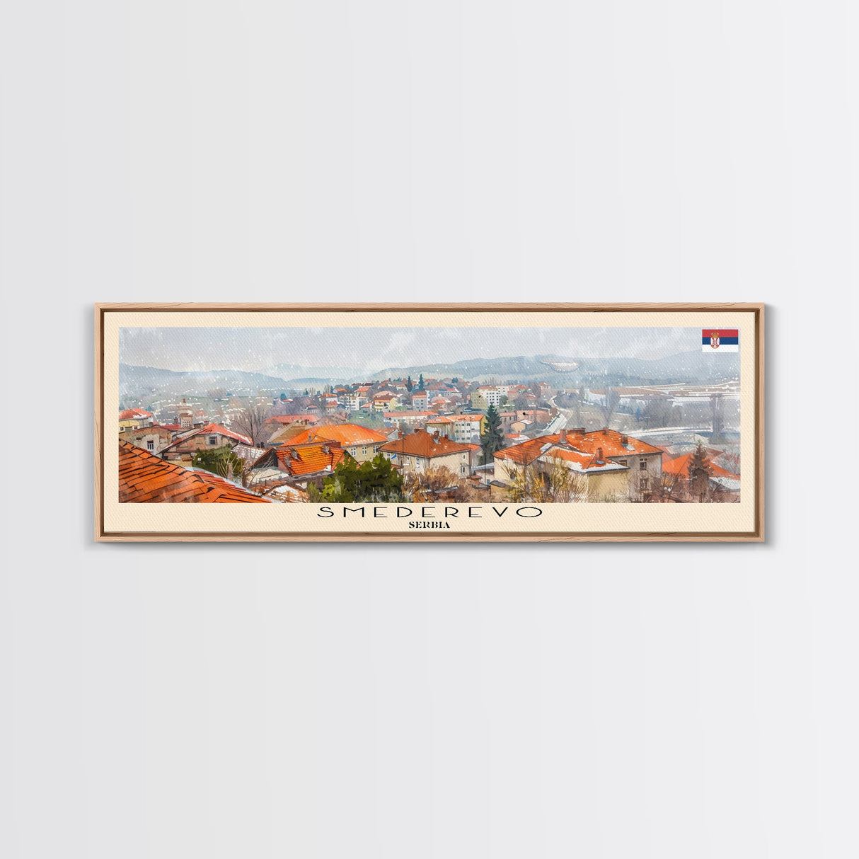 Smederevo Serbia Travel Print Wall Art, Panoramic City Art, Travel Art, Wall Decor, Vacation Gift, Framed Canvas Print Or Metal Art