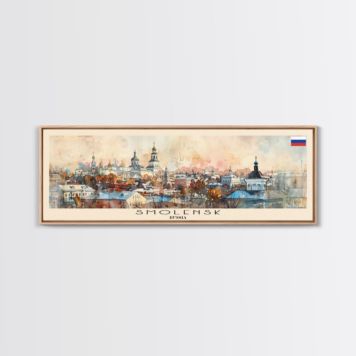 Smolensk Russia Travel Art, City Art, Framed Canvas Print or Metal Wall Art, Europe Travel Poster, Panoramic Wall Art, Extra Wide Wall Art