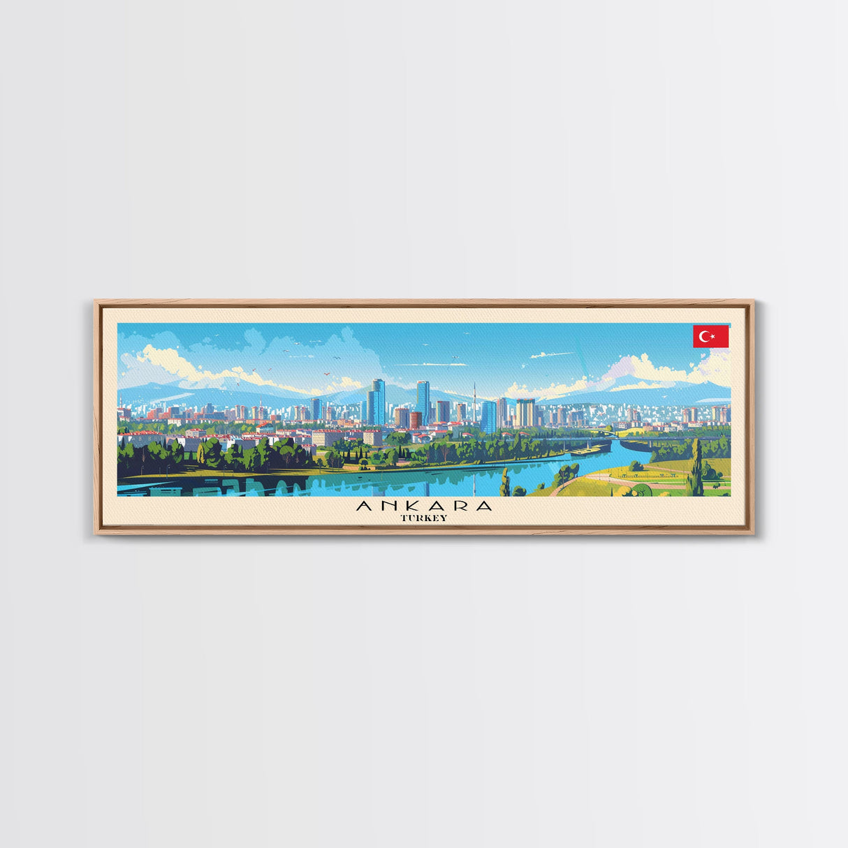 Ankara Turkey Travel Print Wall Art, Panoramic City Art, Travel Art, Wall Decor, Vacation Gift, Framed Canvas Print Or Metal Art