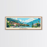 Cazin Bosnia Travel Art, City Art, Framed Canvas Print or Metal Wall Art, Europe Travel Poster, Panoramic Wall Art, Extra Wide Wall Art