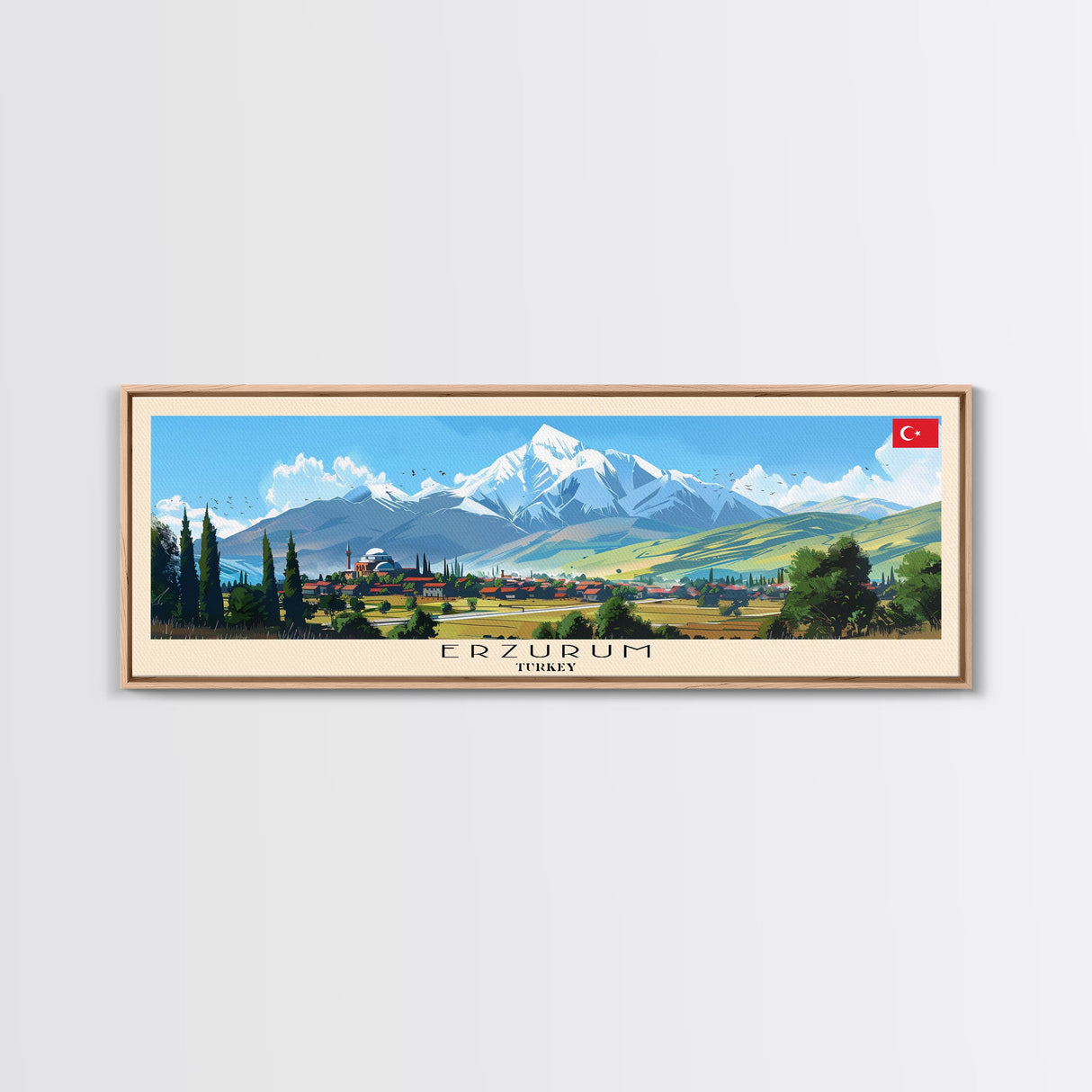 Erzurum Turkey Travel Print Wall Art, Panoramic City Art, Travel Art, Wall Decor, Vacation Gift, Framed Canvas Print Or Metal Art