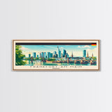 Frankfurt Germany Travel Print Wall Art, Panoramic City Art, Travel Art, Wall Decor, Vacation Gift, Framed Canvas Print Or Metal Art